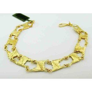 Solid Trinidad Map Bracelet Solid 12K Yellow Gold